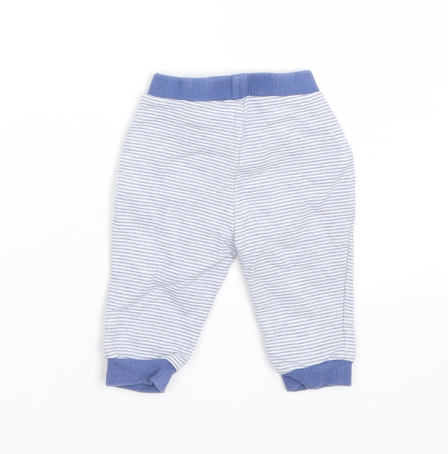Matalan Boys Blue Striped  Sweatpants Trousers Size 3-6 Months