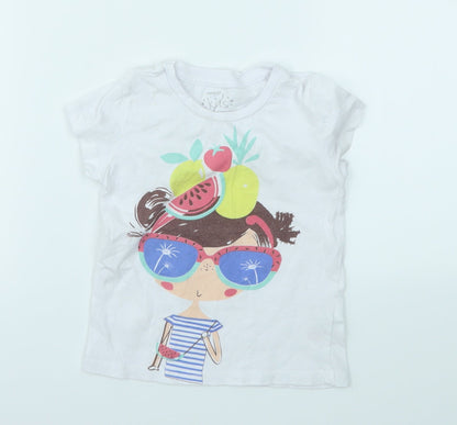 Additional front view of Pep&Co girls’ multicoloured basic t-shirt, size 2-3, years