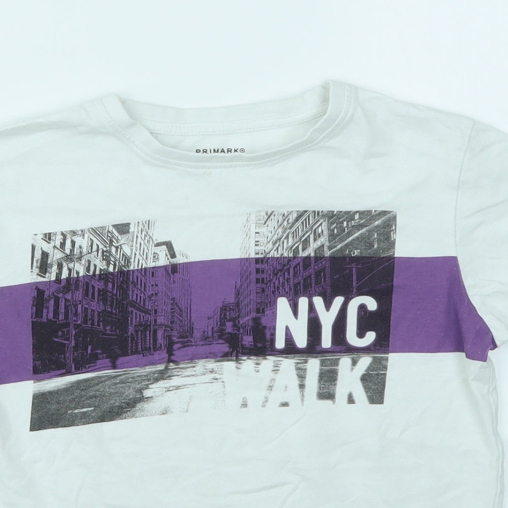 Primark Boys White   Basic T-Shirt Size 9-10 Years