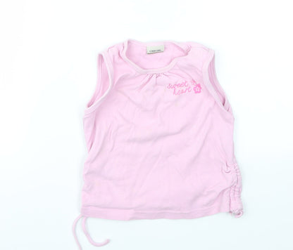 Additional front view of Cherokee girls’ pink camisole t-shirt, size 2-3, years