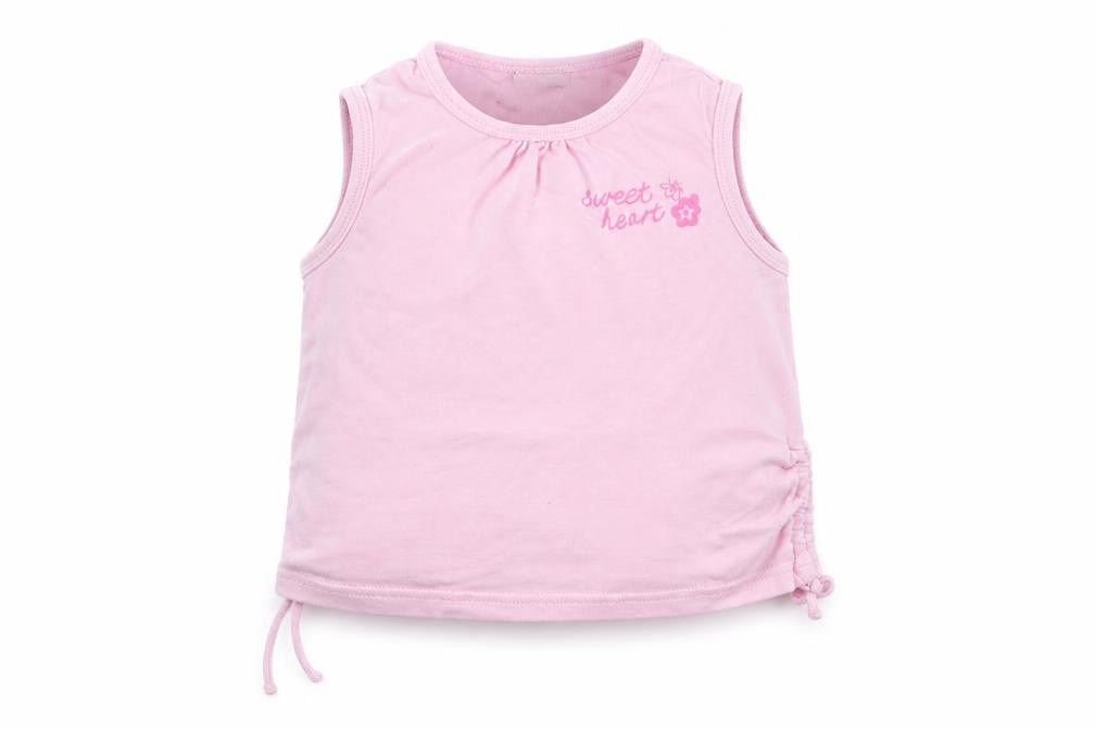 Front view of Cherokee girls’ pink camisole t-shirt, size 2-3, years