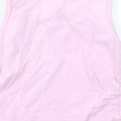 Brand and care label for Cherokee girls’ pink camisole t-shirt, size 2-3, years
