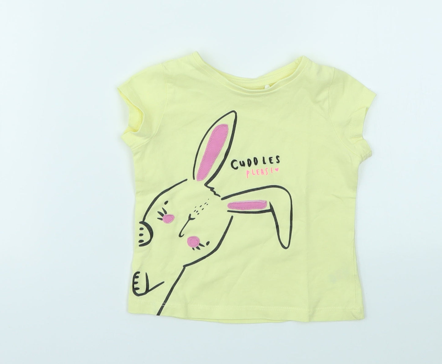 MINI CLUB  Girls Yellow Geometric  Basic T-Shirt Size 9-12 Months
