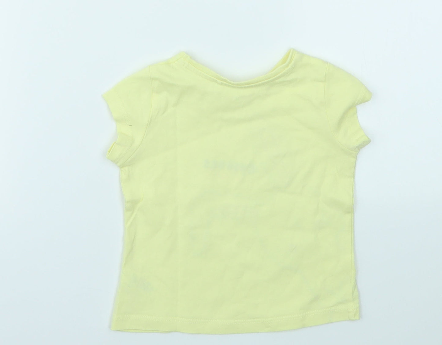 MINI CLUB  Girls Yellow Geometric  Basic T-Shirt Size 9-12 Months