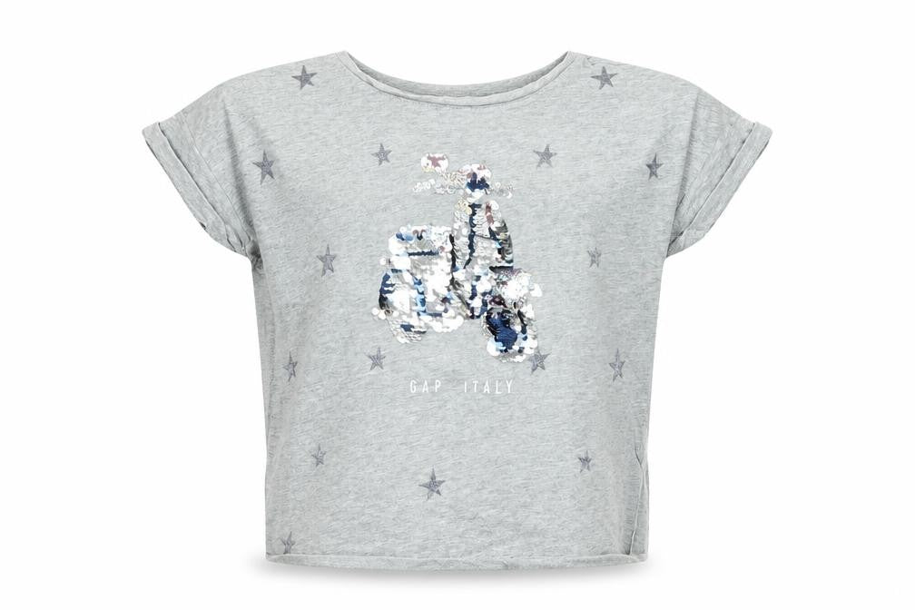 Gap Girls Grey Geometric  Basic T-Shirt Size L