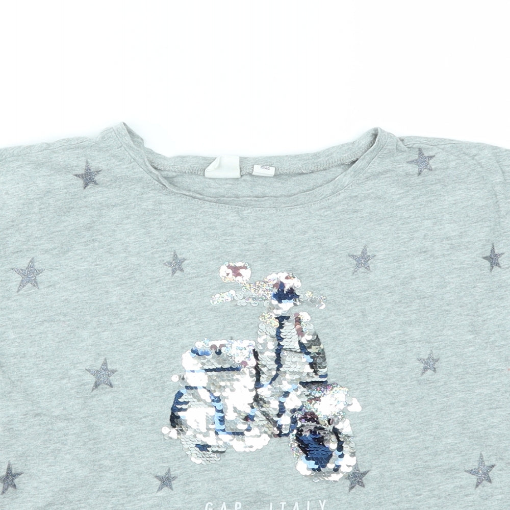 Gap Girls Grey Geometric  Basic T-Shirt Size L
