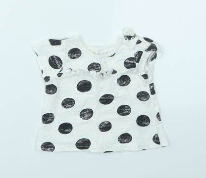 Additional front view of Nutmeg girls’ multicoloured spotted basic t-shirt, size 0-3, months