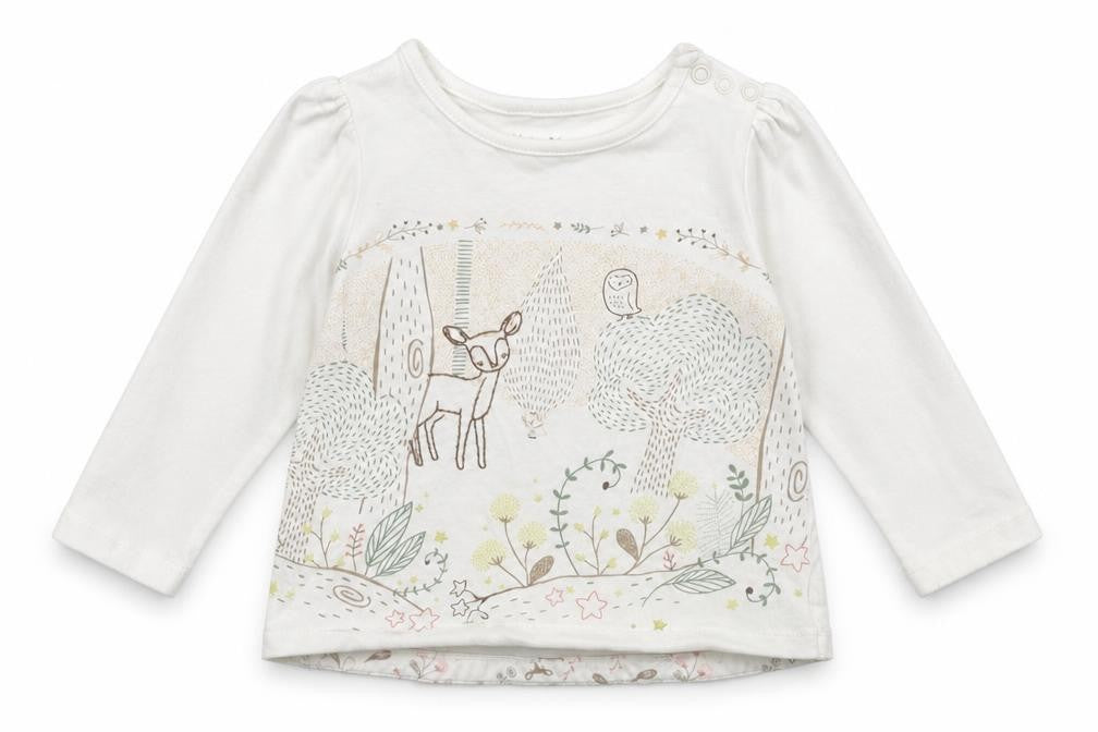 Nutmeg Girls White   Basic T-Shirt Size 6-9 Months