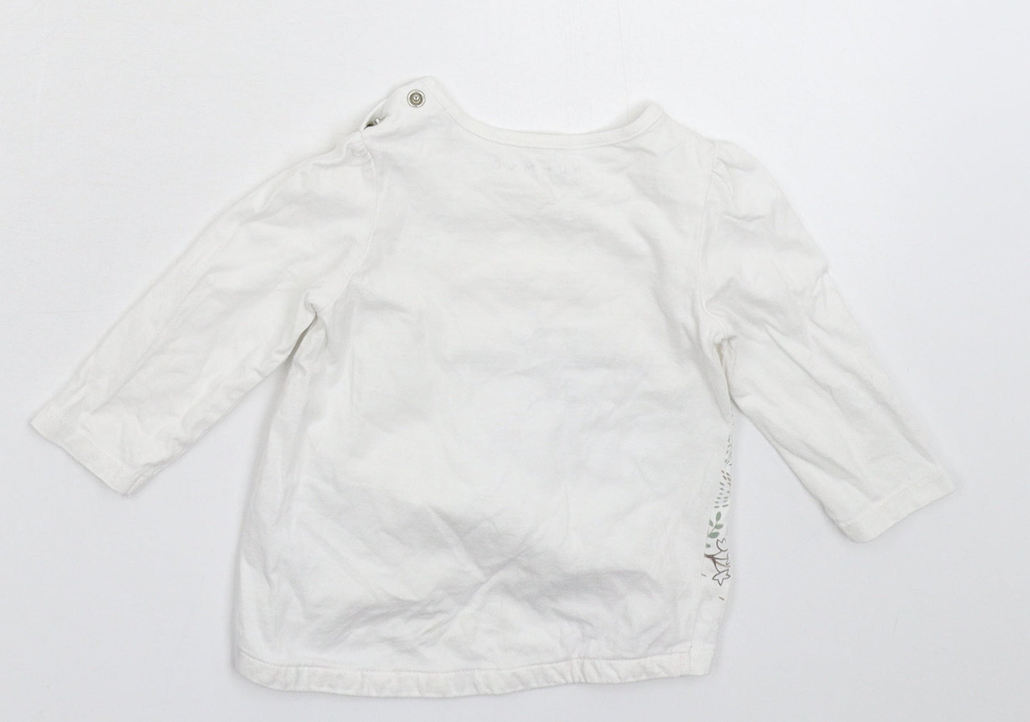 Nutmeg Girls White   Basic T-Shirt Size 6-9 Months