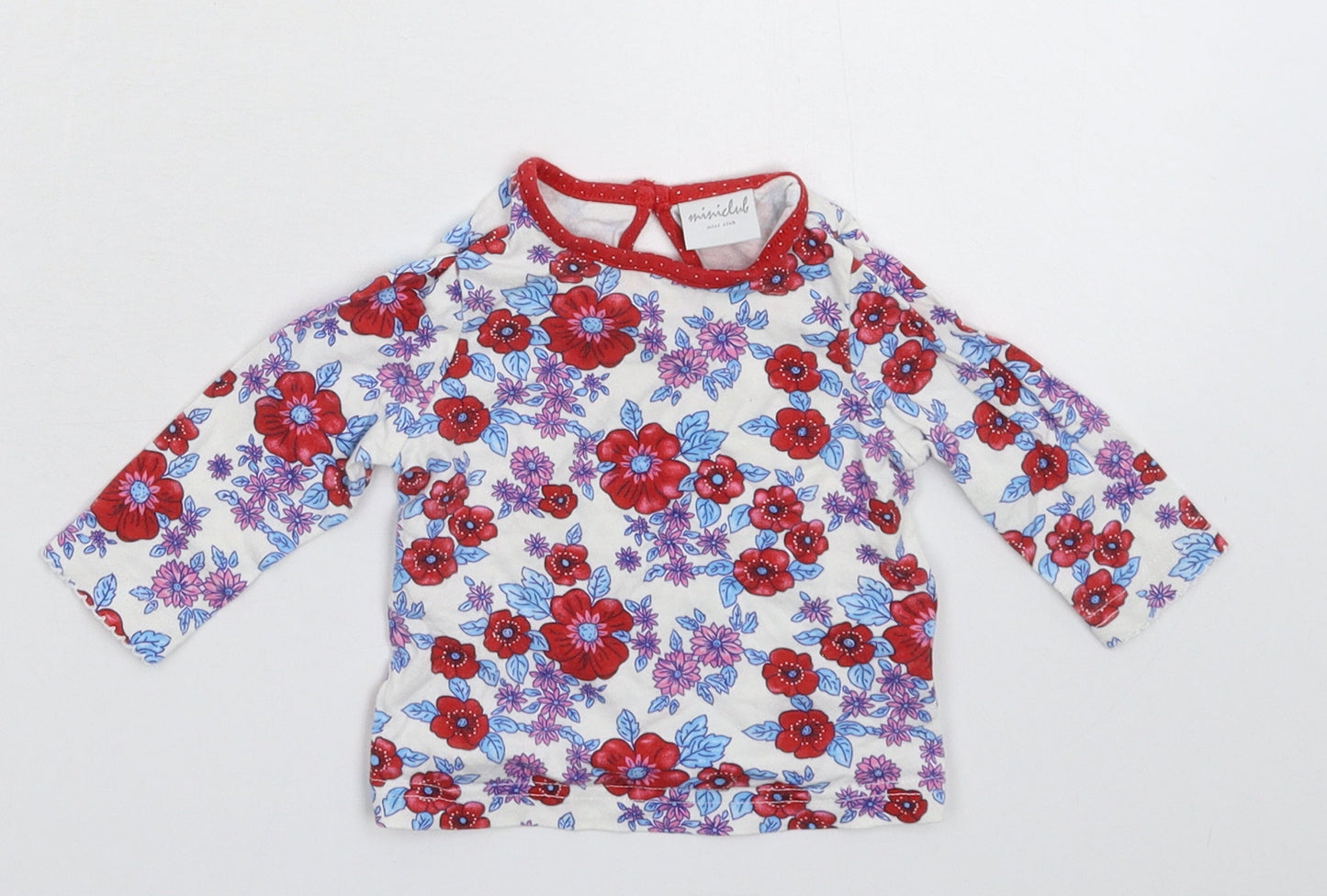 Mini Club Girls White Floral  Basic Blouse Size 3-6 Months