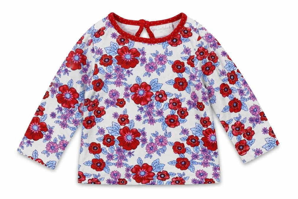 Mini Club Girls White Floral  Basic Blouse Size 3-6 Months