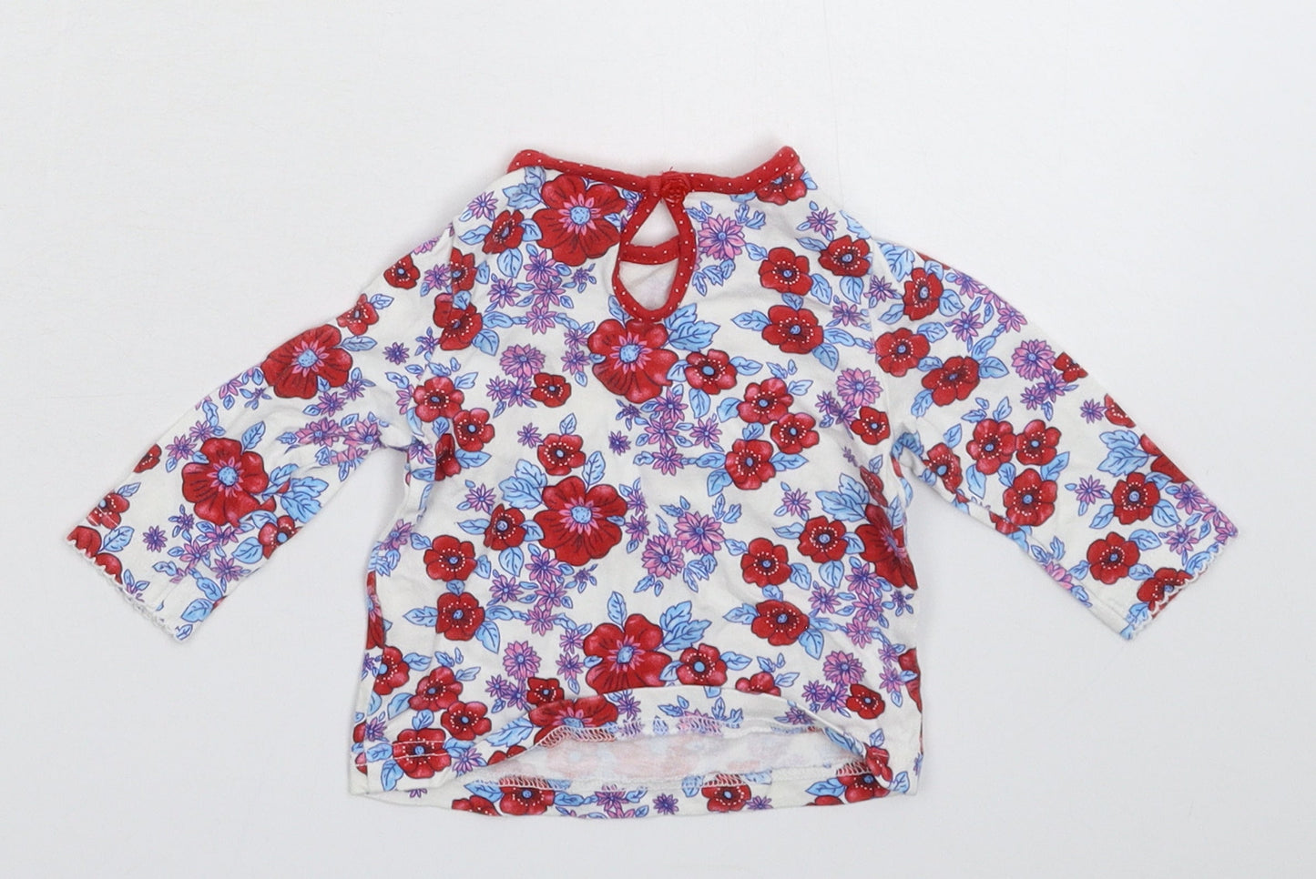Mini Club Girls White Floral  Basic Blouse Size 3-6 Months
