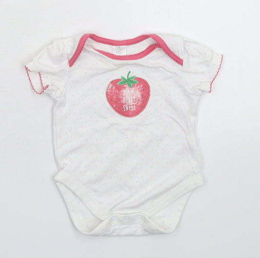 Mini Club Girls White Spotted  Babygrow One-Piece Size 3-6 Months