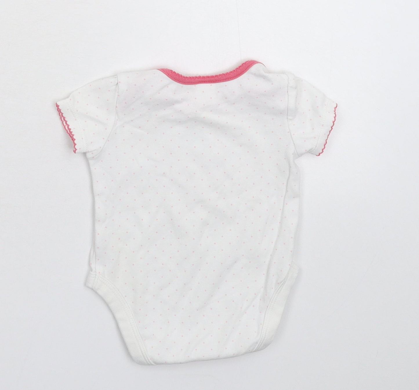 Mini Club Girls White Spotted  Babygrow One-Piece Size 3-6 Months