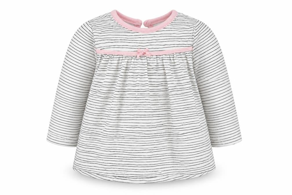 George Girls White Striped  Basic T-Shirt Size 3-6 Months