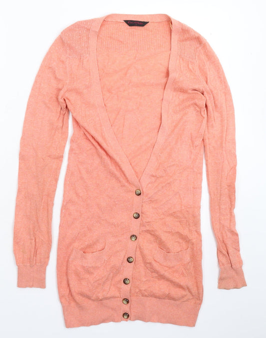 Miss Selfridge Womens Pink  Knit Cardigan Jumper Size 8