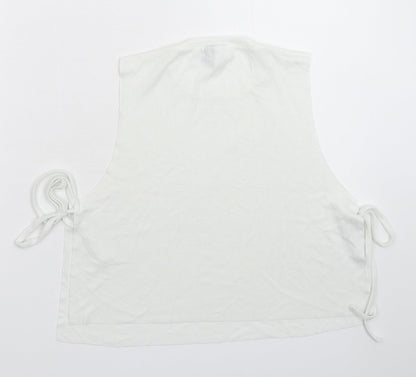 Back view of ASOS women’s white basic tank, size UK 10