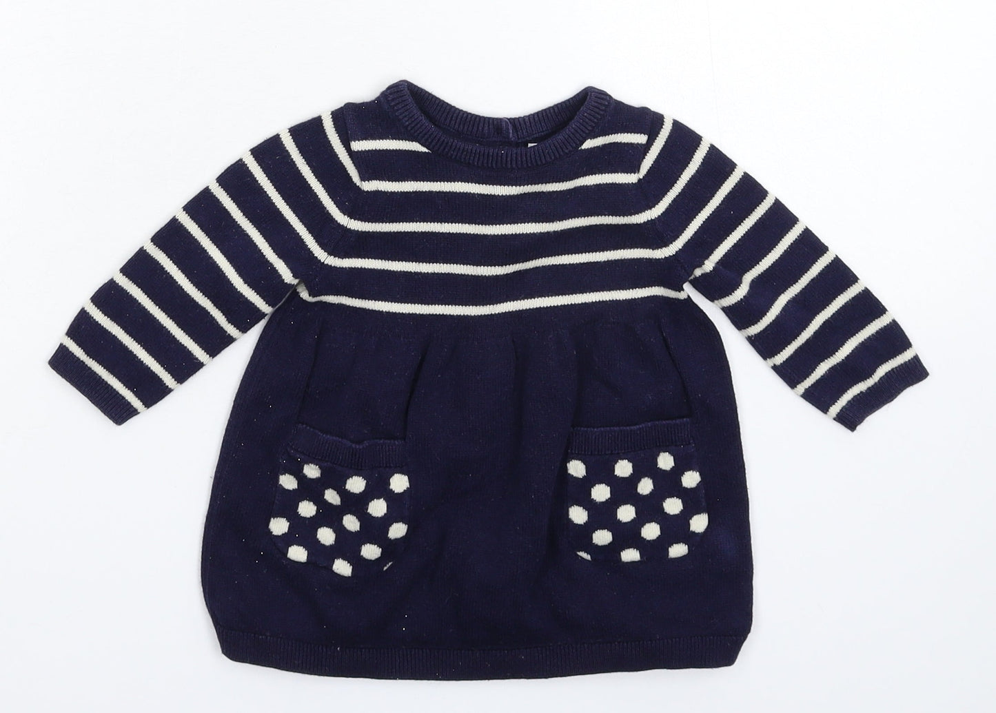 Gap Girls Blue Striped  Jumper Dress  Size 3-6 Months