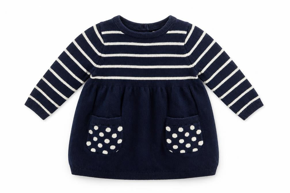 Gap Girls Blue Striped  Jumper Dress  Size 3-6 Months