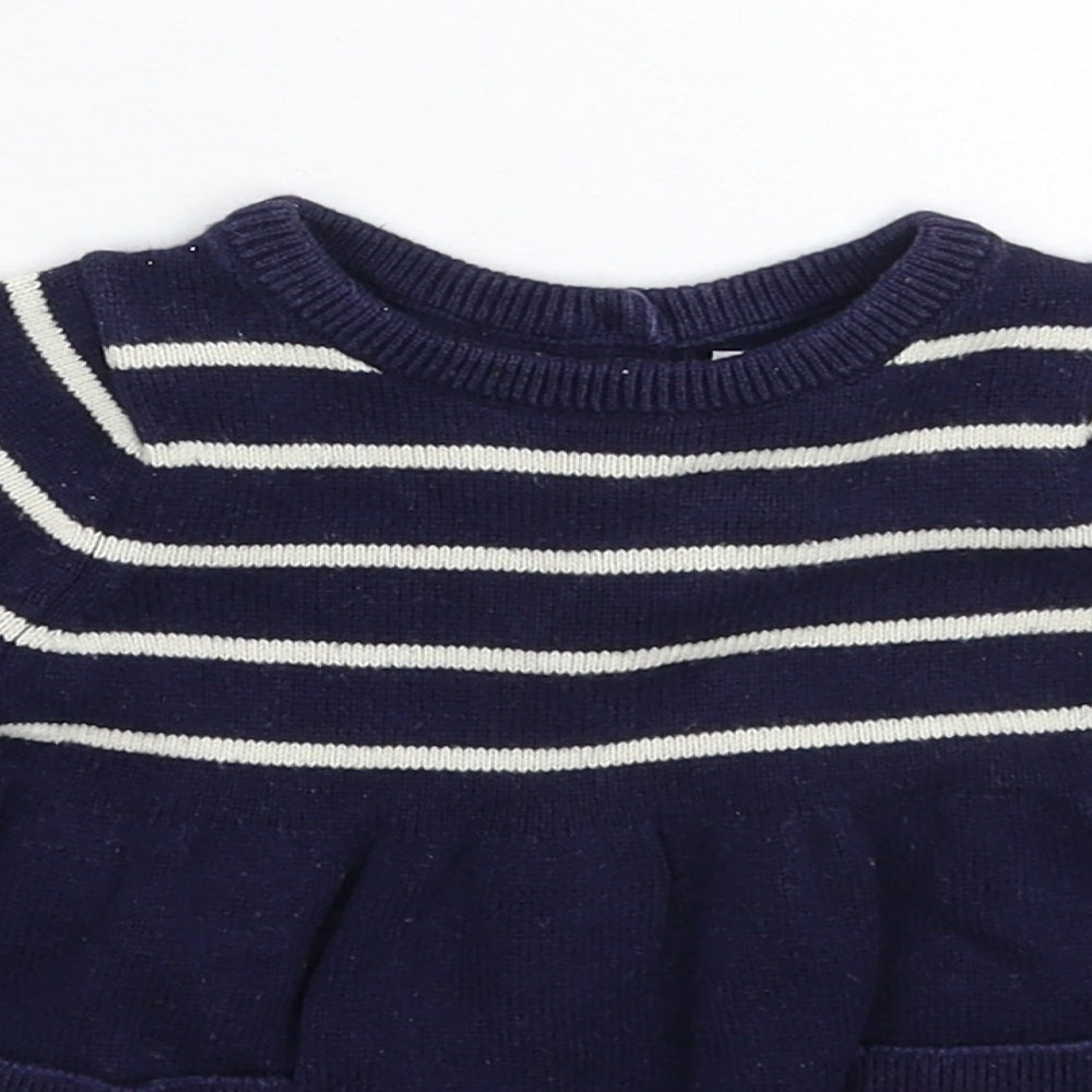 Gap Girls Blue Striped  Jumper Dress  Size 3-6 Months