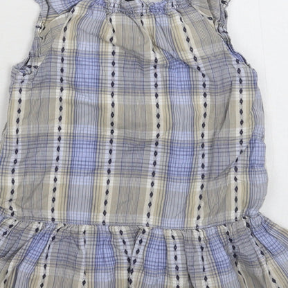 Brand and care label for Gap girls’ multicoloured check fit & flare, size 24, months