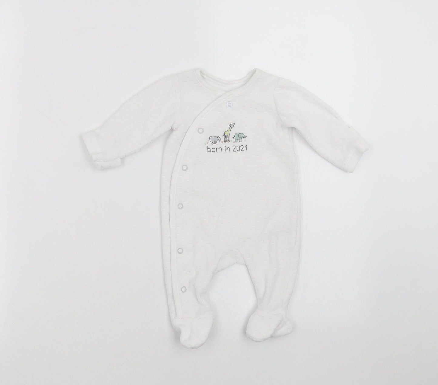 Little Nutmeg Baby White   Babygrow One-Piece Size Newborn  - Born in 2021