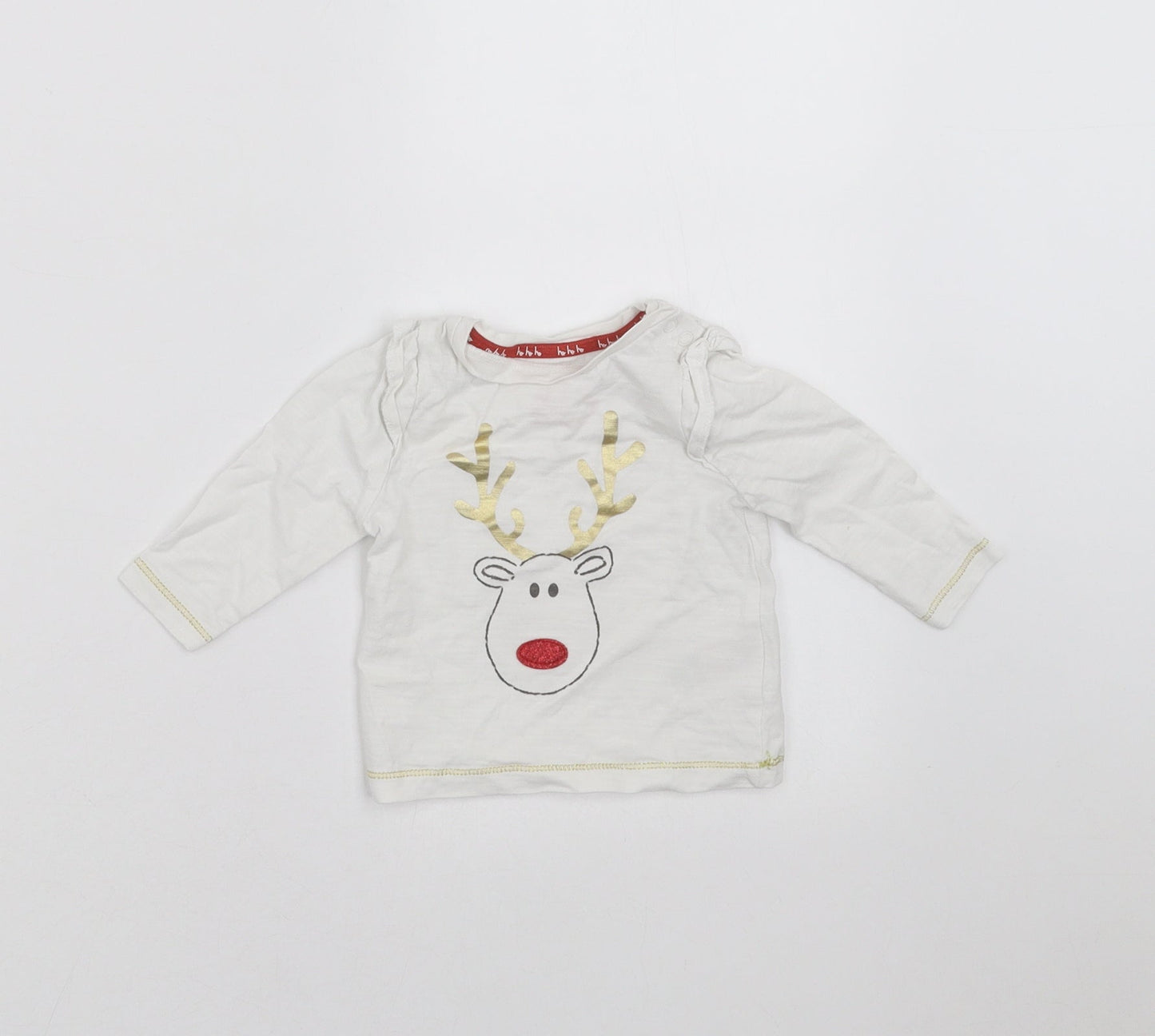 Mothercare Girls White   Basic T-Shirt Size 3-6 Months  - christmas
