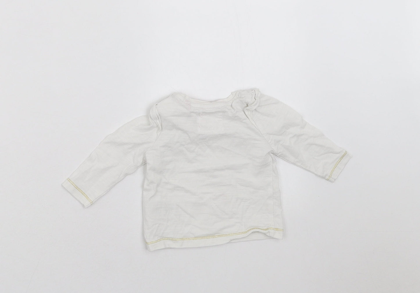 Mothercare Girls White   Basic T-Shirt Size 3-6 Months  - christmas