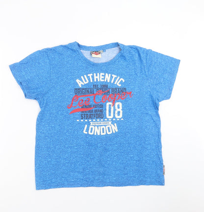 Additional front view of Lee Cooper boys’ blue basic t-shirt, size 13, years