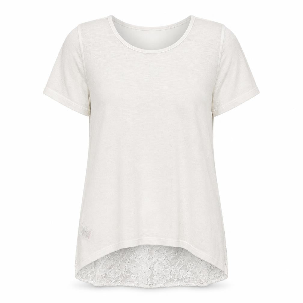 Next Womens White  Knit Pullover Jumper Size 14  - lace hem