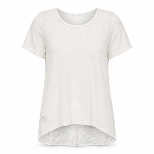 Next Womens White  Knit Pullover Jumper Size 14  - lace hem
