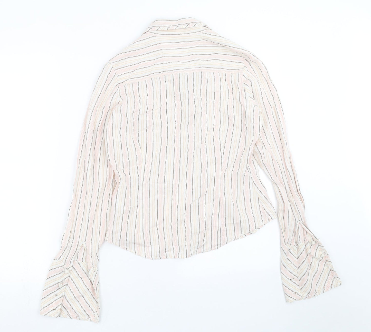 George Womens Pink Striped  Basic Button-Up Size 12