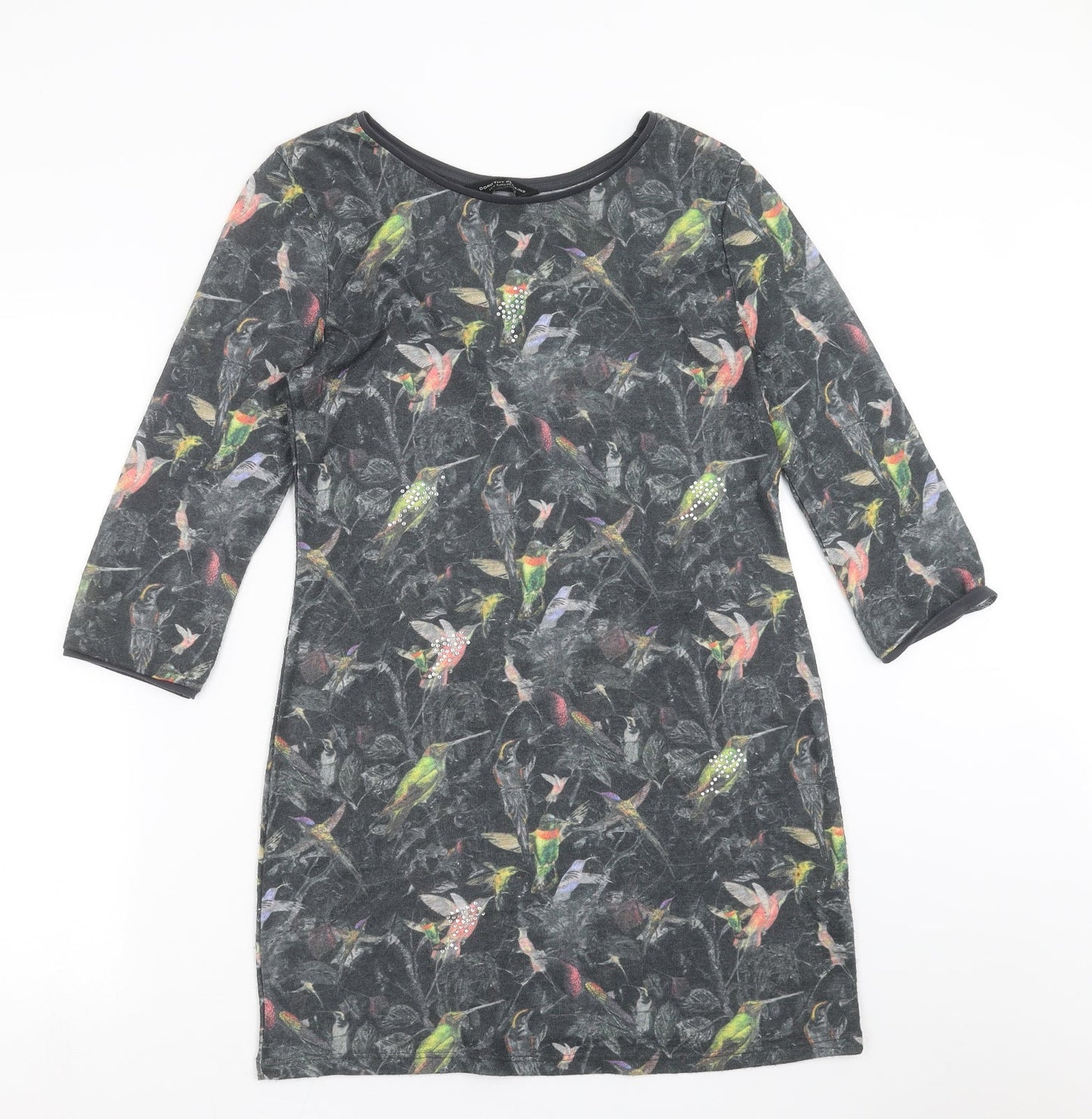 Dorothy Perkins Womens Green   T-Shirt Dress  Size 12  - Bird pattern