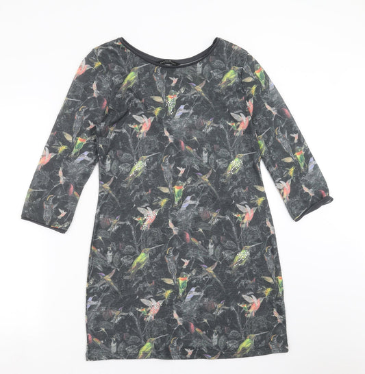 Dorothy Perkins Womens Green   T-Shirt Dress  Size 12  - Bird pattern