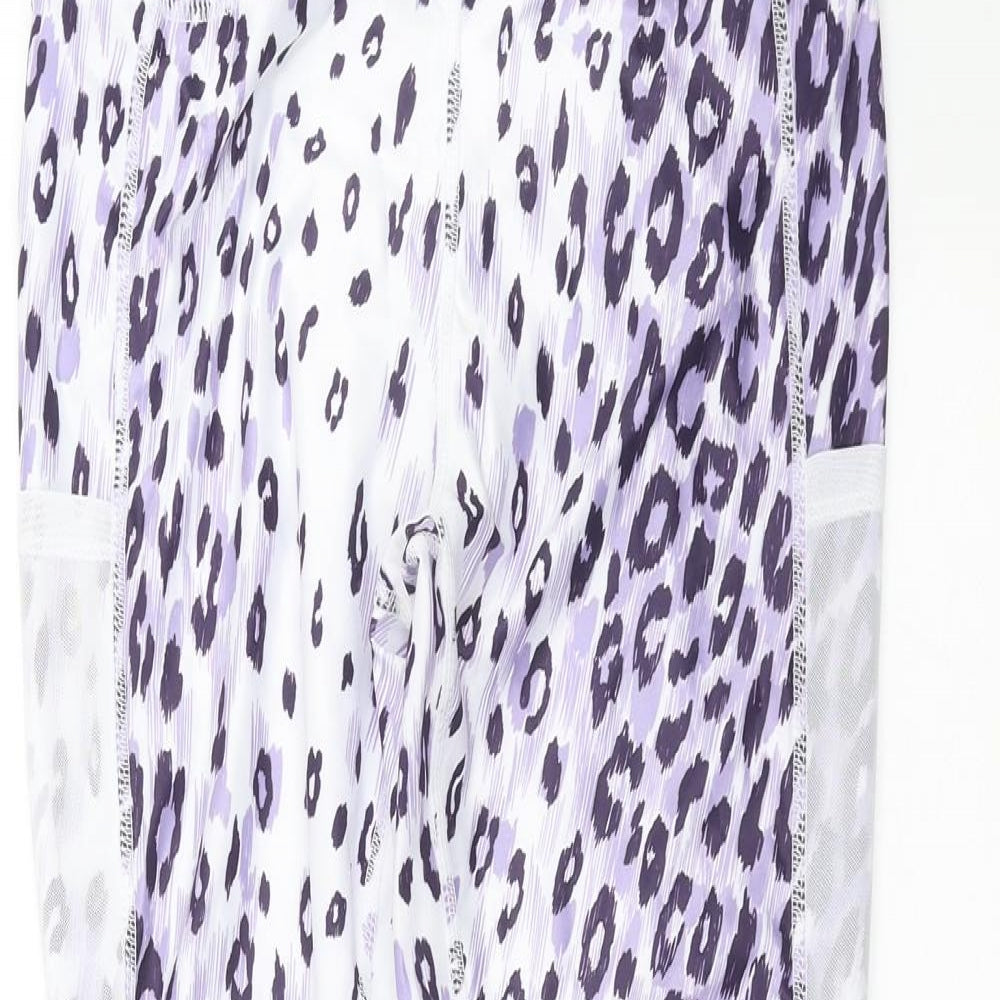 SheIn Womens Purple Animal Print  Compression Leggings Size S L27 in