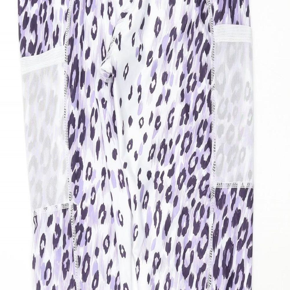 SheIn Womens Purple Animal Print  Compression Leggings Size S L27 in