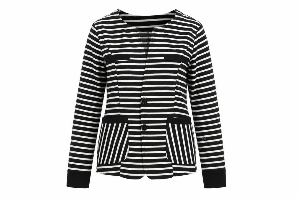 to shine Womens Black Striped  Jacket  Size S
