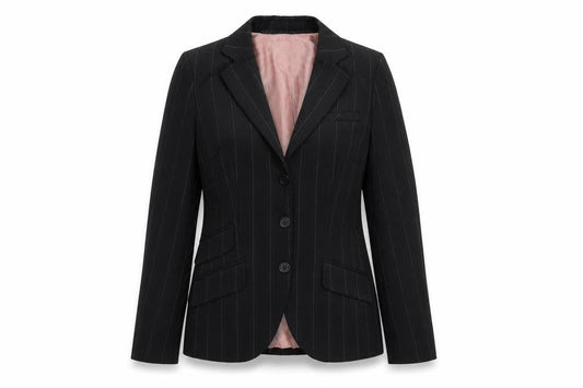 Oasis Womens Black Striped  Jacket Suit Jacket Size 8