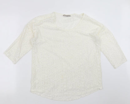 Primark Womens Ivory Geometric  Basic Blouse Size 14