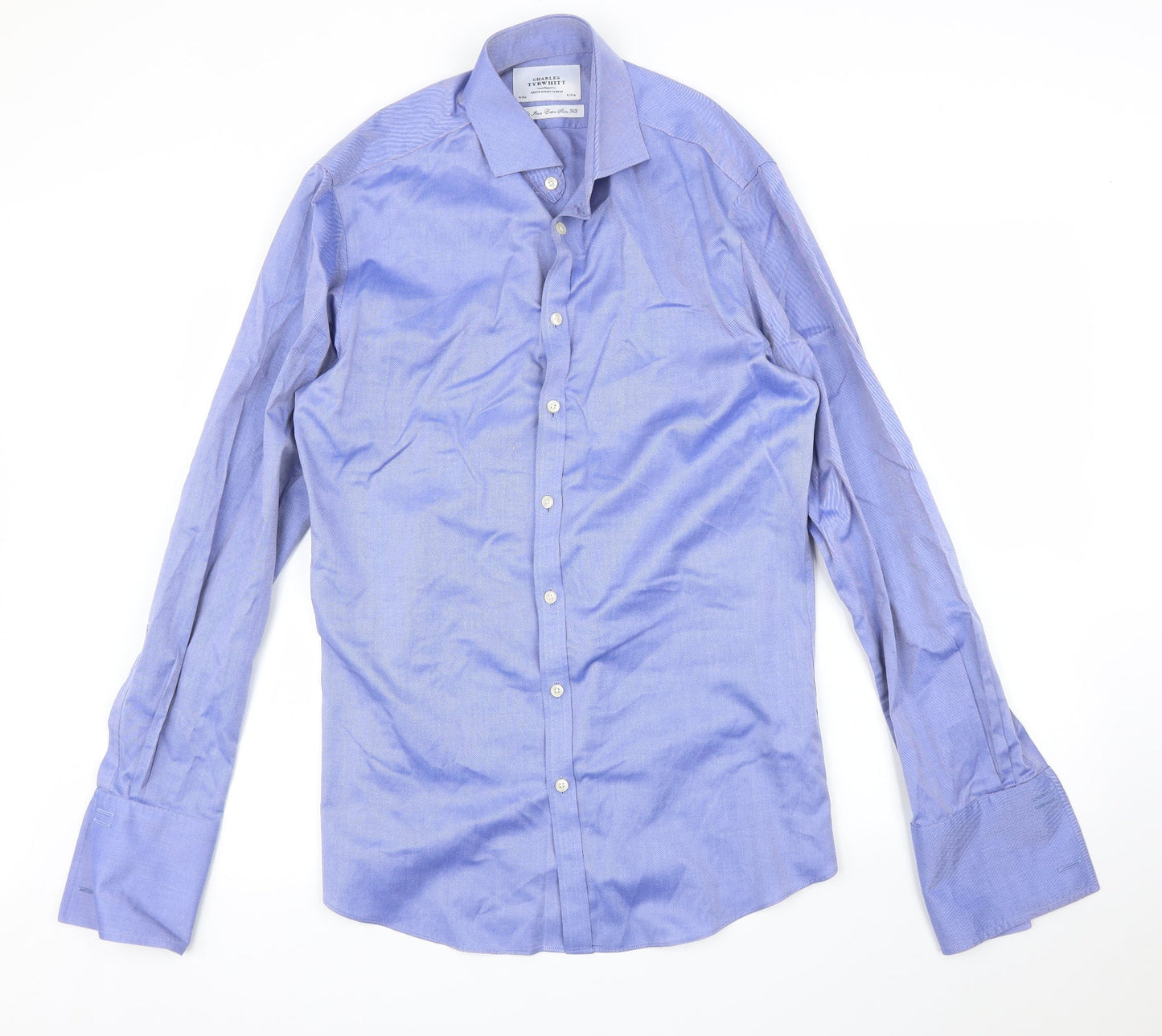 Charles Tyrwhitt Mens Blue    Button-Up Size 36