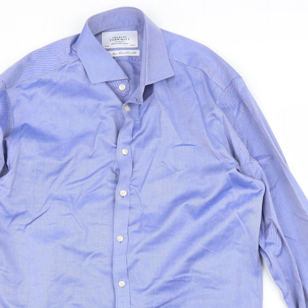 Charles Tyrwhitt Mens Blue    Button-Up Size 36