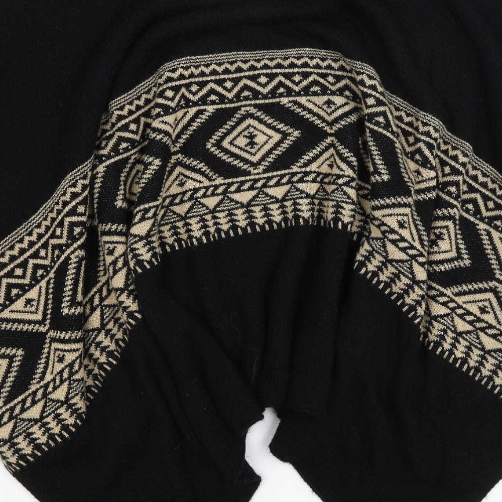 Astradivarius Womens Black Geometric  Shrug Jumper Size M