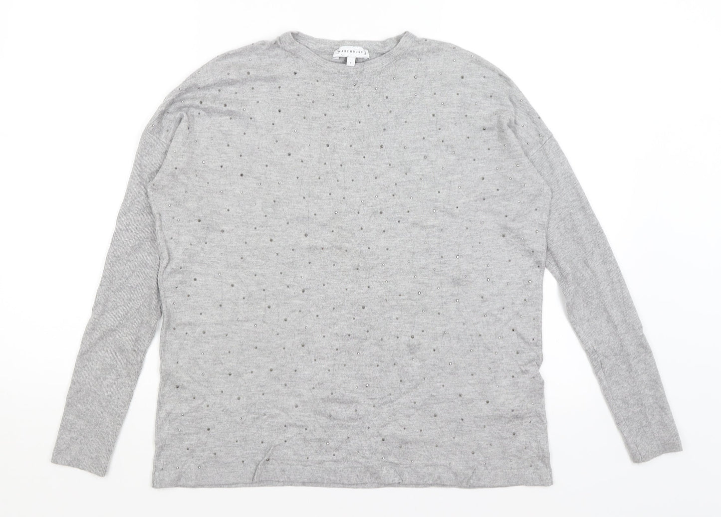 Warehouse Womens Grey   Basic T-Shirt Size 8