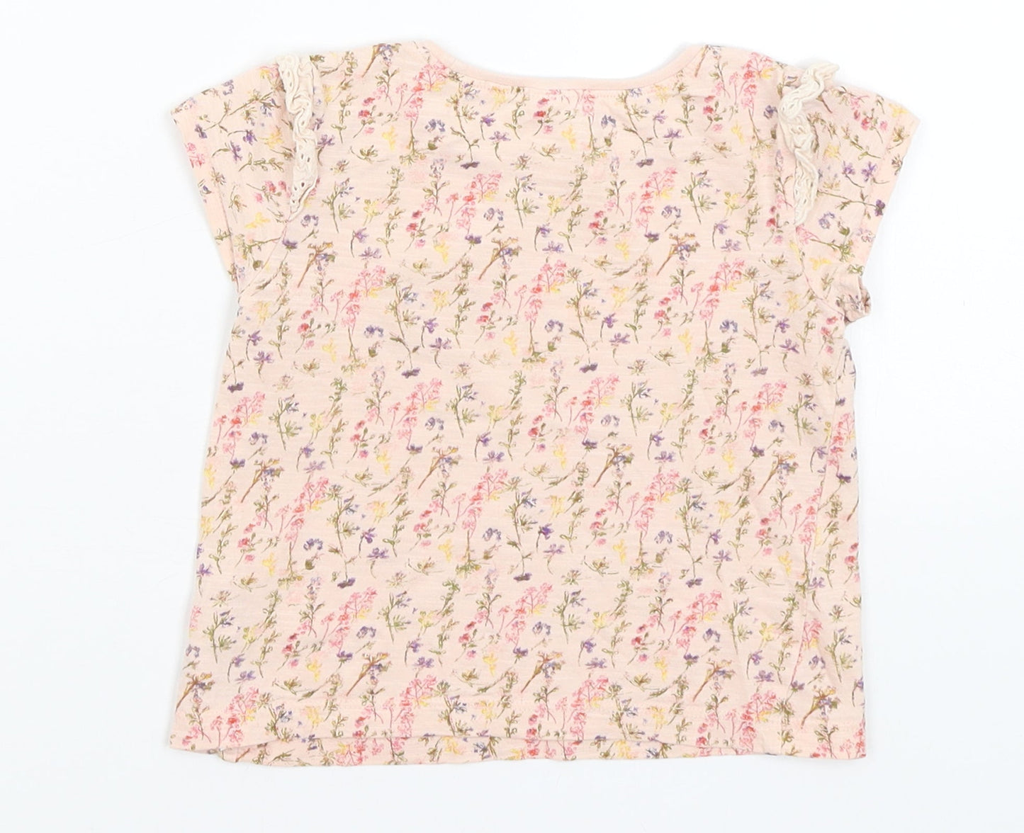 NEXT Baby Pink Floral  Basic T-Shirt Size 18-24 Months
