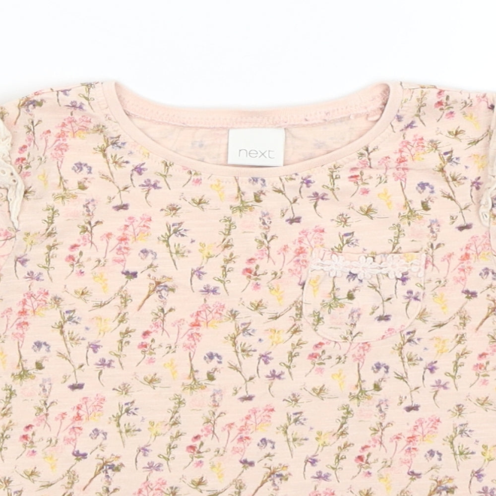 NEXT Baby Pink Floral  Basic T-Shirt Size 18-24 Months