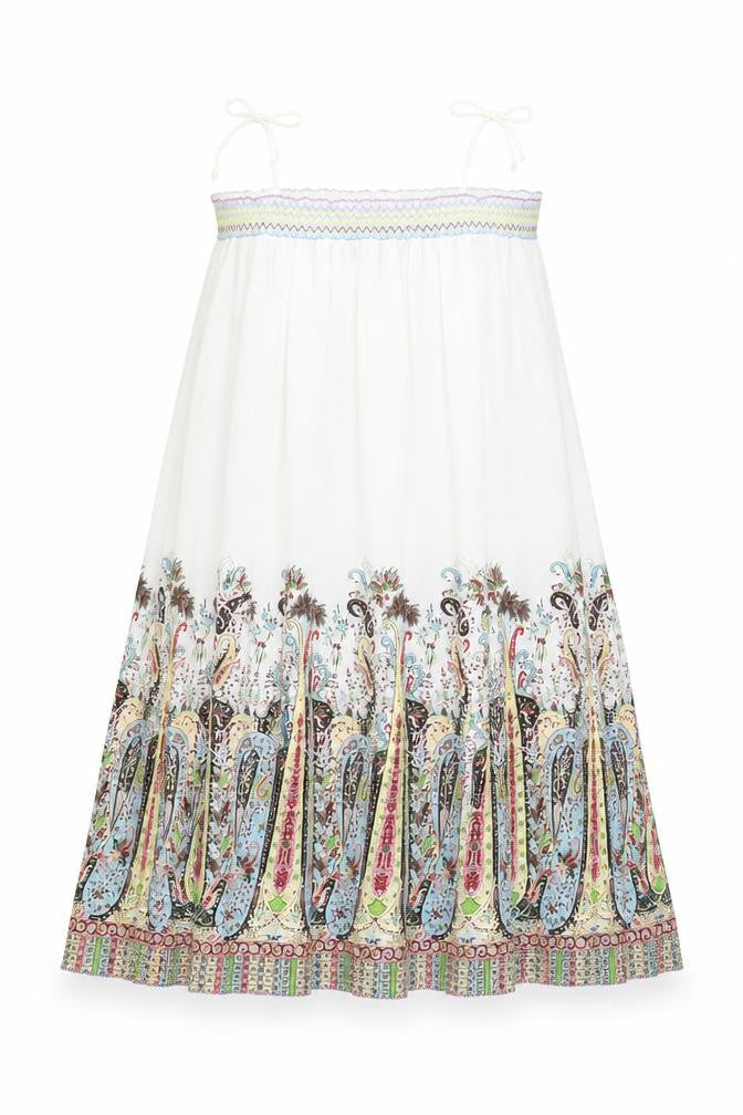 In Town Womens White Paisley  A-Line  Size 8