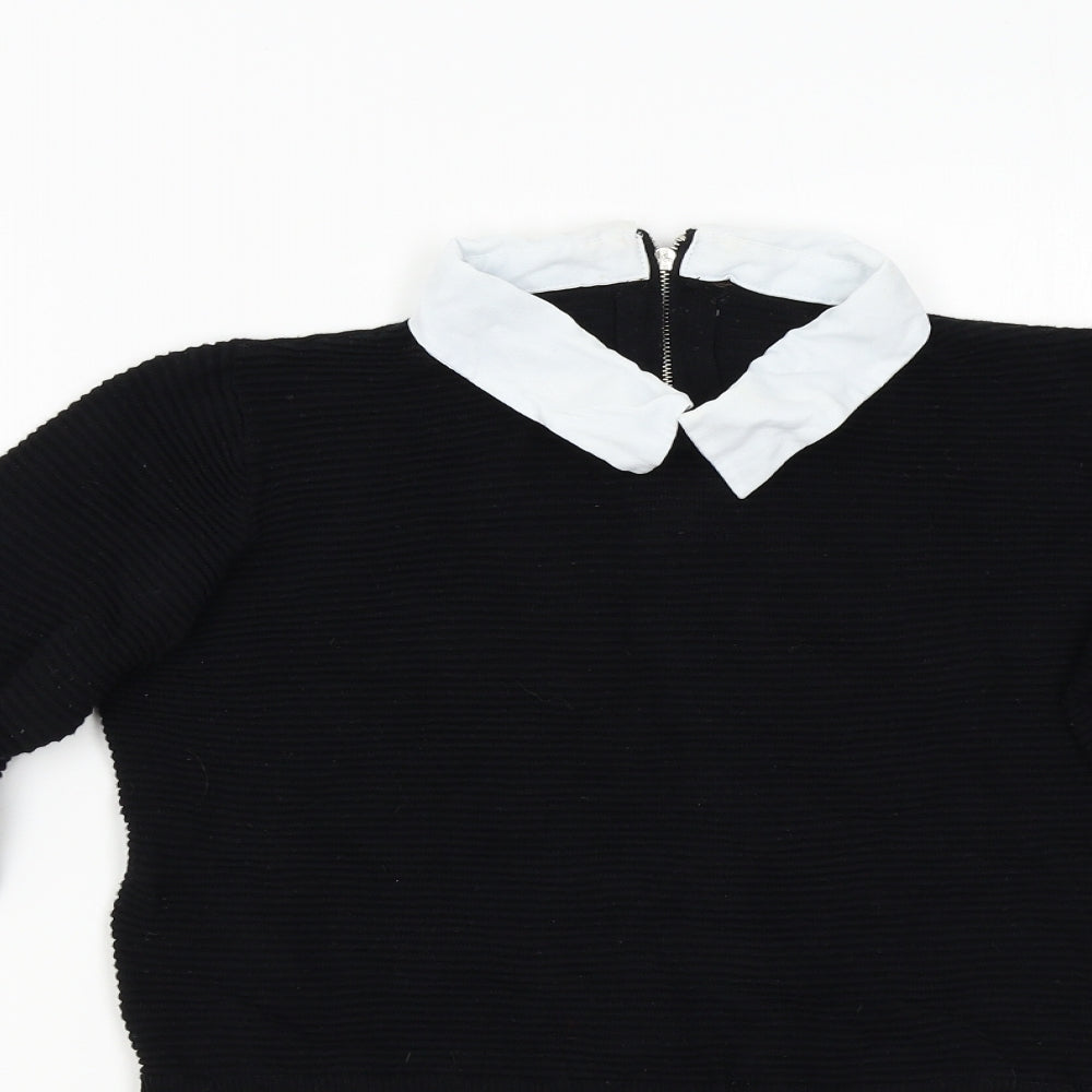 Preworn Girls Black   Pullover Jumper Size M