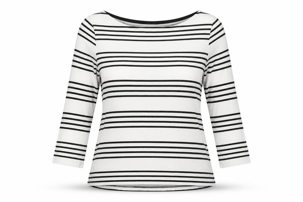 Autograph Womens White Striped  Basic Blouse Size M