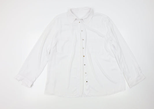Preworn Womens White   Basic Blouse Size L