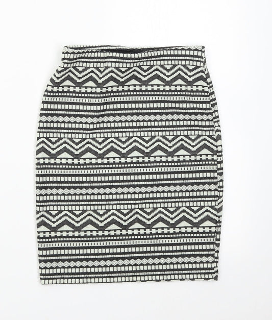 New Look Womens Multicoloured Geometric  Straight & Pencil Skirt Size 6